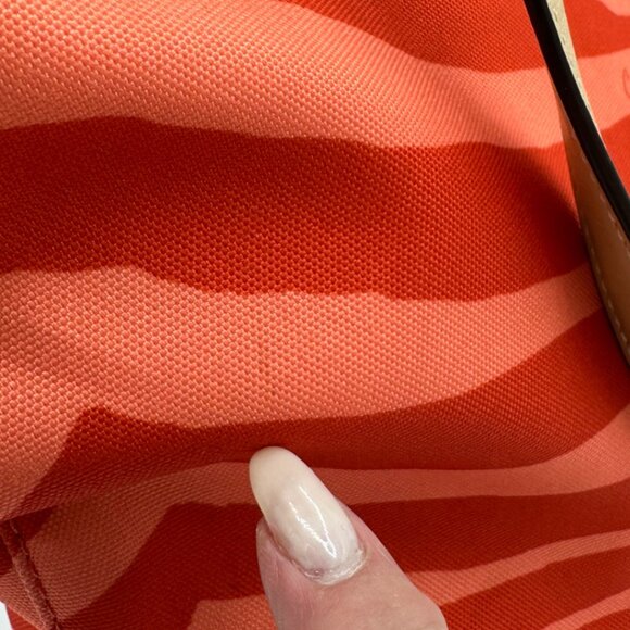 💰SALE💰 COACH Signature Fabric Orange/Tan Zebra Print Tote w/Leather Trim - Picture 14 of 14